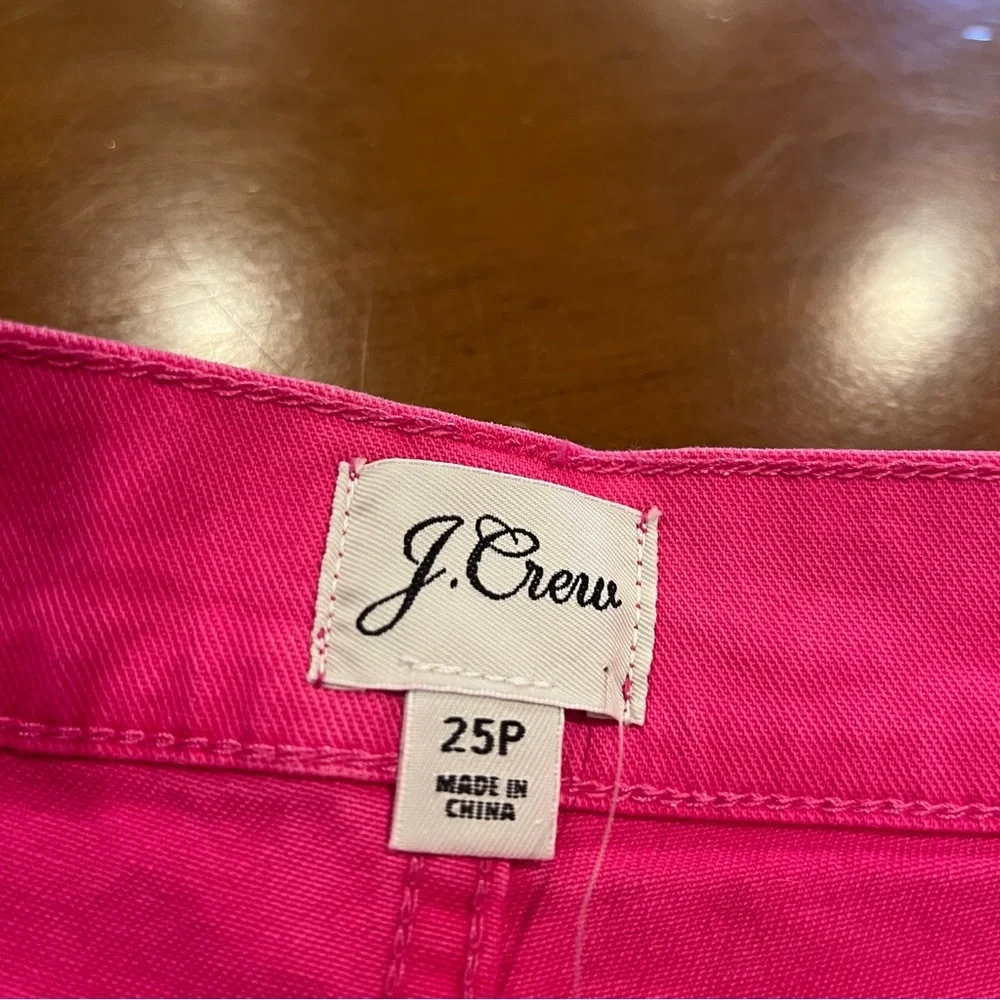NEW J.Crew Women’s Slim Wide Leg‎ Crop Pant Intense Pink 25P Petite Barbiecore